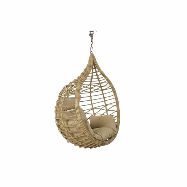 Hængende havestol DKD Home Decor Brun Beige Lys brun Aluminium syntetisk spanskrør 90 x 70 x 110 cm 100 x 70 x 125 cm (100 x 70