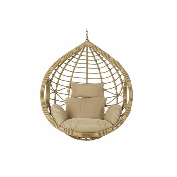 Hængende havestol DKD Home Decor 90 x 70 x 110 cm 105 x 75 x 226 cm Beige Metal Brun syntetisk spanskrør
