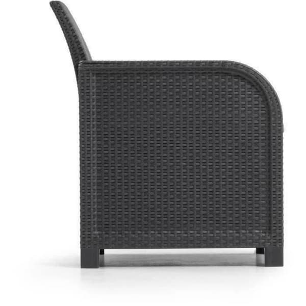 Trädgårdssoffa Allibert by KETER San Remo syntetisk rattan Mörkgrå PP (65 x 63 x 74 cm)