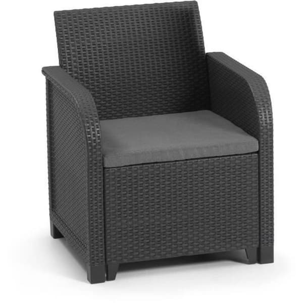 Puutarhasohva Allibert by KETER San Remo synteettinen rottinki Tumman harmaa PP (65 x 63 x 74 cm)
