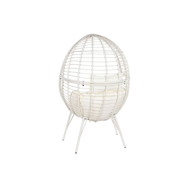 Puutarhasohva DKD Home Decor 90 x 65 x 151 cm Metalli synteettinen rottinki Valkoinen
