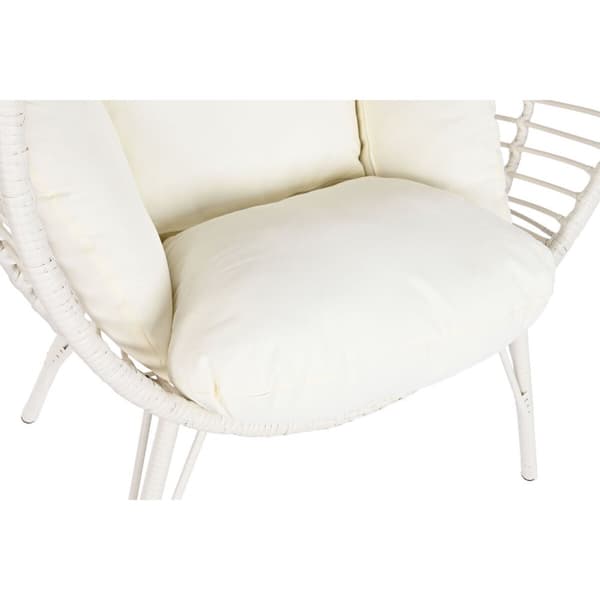 Puutarhasohva DKD Home Decor 90 x 65 x 151 cm Metalli synteettinen rottinki Valkoinen
