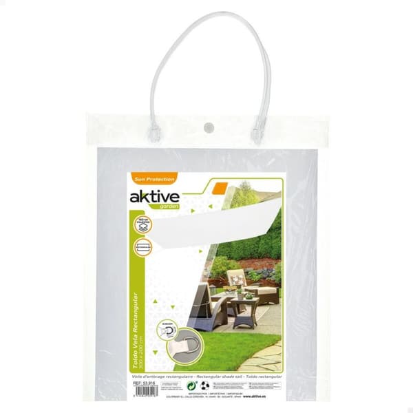 Skugga segel Aktive Rektangulär Vit 200 x 0,5 x 300 cm (6 antal)