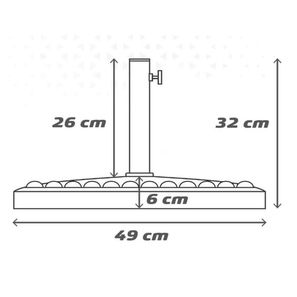 Fod for strandparasol Aktive 49 x 32 x 49 cm Stål Polyesterharpisk