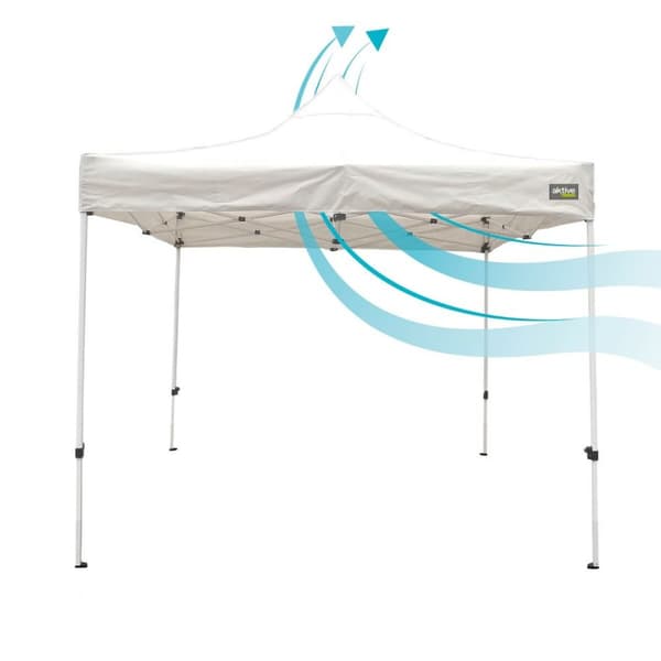 Gazebo Aktive Hopfällbar Justerbar höjd Stål Polyester 420D Oxford Vit 300 x 320 x 300 cm