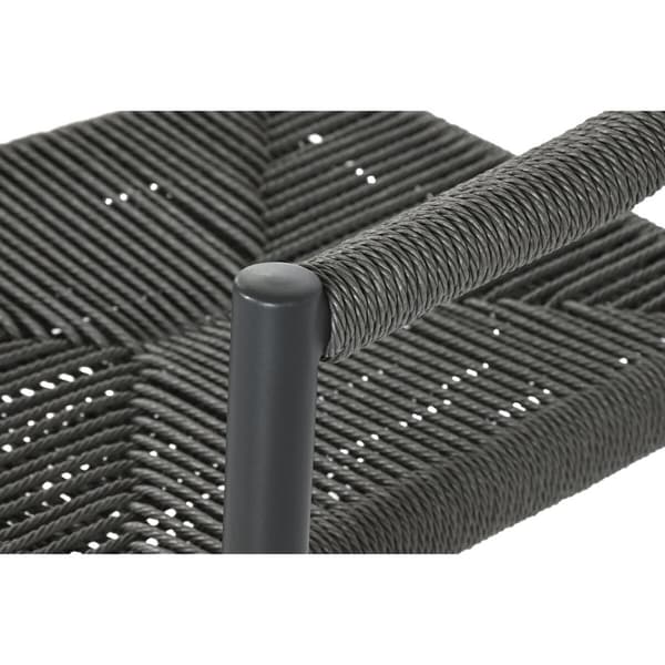 Kerti szék Home ESPRIT Svart Mörkgrå Aluminium Rattan 56 x 60 x 78 cm