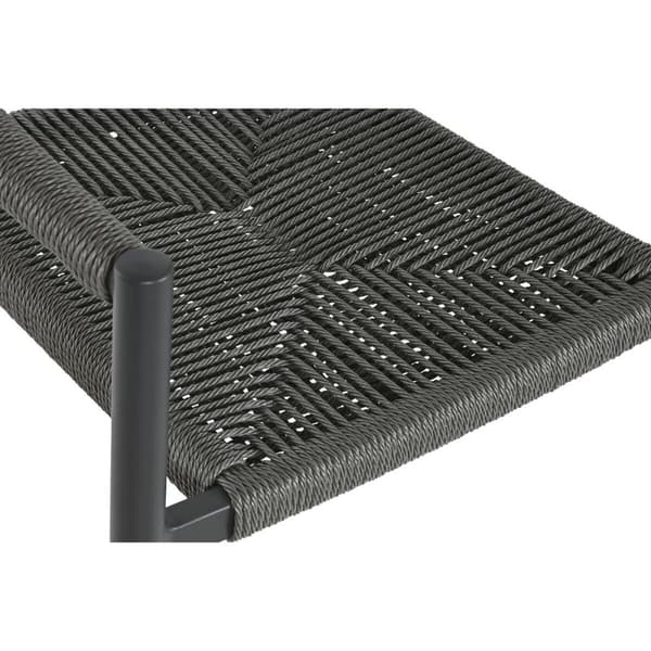 Kerti szék Home ESPRIT Svart Mörkgrå Aluminium Rattan 56 x 60 x 78 cm