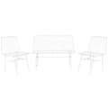 Pikkukuva 7 / 7: Garden furniture Home ESPRIT Valkoinen 115 x 53 x 83 cm (4 Kappaletta)