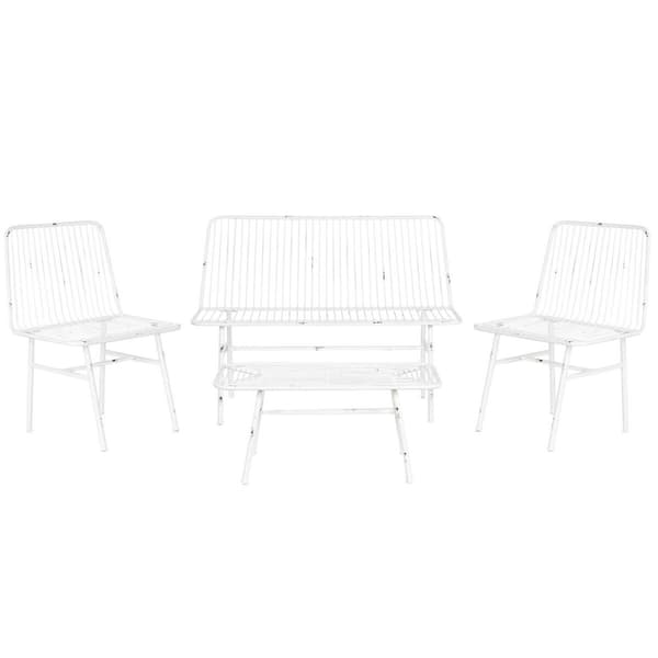 Garden furniture Home ESPRIT Valkoinen 115 x 53 x 83 cm (4 Kappaletta)
