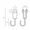 Pikkukuva 3 / 3: Pergolan hihnapyörä Micel TLD17 Ruostumaton teräs 18,5 x 17 x 60 mm Ulkopuoli 2 osaa