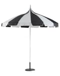 Miniatyrbilde 4 av 8: Parasoll Svart Hvit Polyesterstoff Aluminiumsstang ø 245 cm Moderne design Hagemøbler Solskjerming