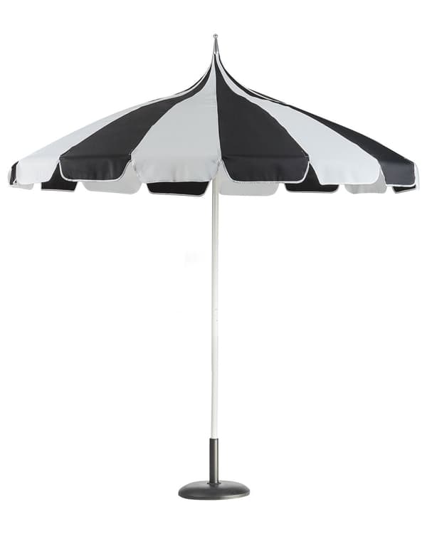 Parasoll Svart Hvit Polyesterstoff Aluminiumsstang ø 245 cm Moderne design Hagemøbler Solskjerming