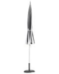 Miniatyrbilde 5 av 8: Parasoll Svart Hvit Polyesterstoff Aluminiumsstang ø 245 cm Moderne design Hagemøbler Solskjerming