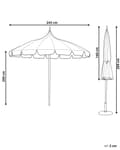 Miniatyrbilde 3 av 8: Parasoll Beige Hvit Polyesterstoff Aluminiumsstang ø 245 cm Moderne design Hagemøbler Solskjerming