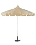 Miniatyrbilde 4 av 8: Parasoll Beige Hvit Polyesterstoff Aluminiumsstang ø 245 cm Moderne design Hagemøbler Solskjerming