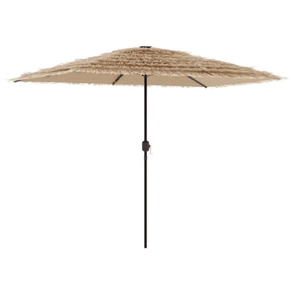 vidaXL haveparasol med LED-lys og stålstang 300x200x250 cm brun