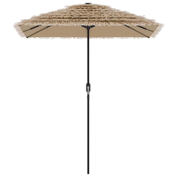 vidaXL haveparasol med LED-lys og stålstang 300x200x250 cm brun