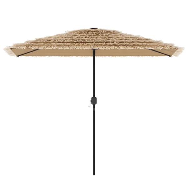 vidaXL haveparasol med LED-lys og stålstang 300x200x250 cm brun