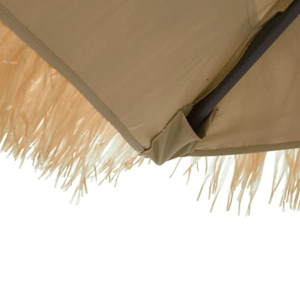 vidaXL haveparasol med LED-lys og stålstang 300x200x250 cm brun