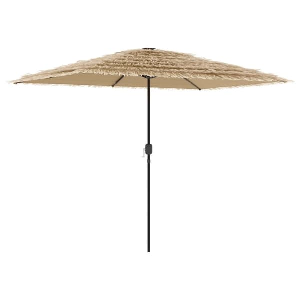 vidaXL Hageparasoll med LED med stålstang brun 300x200x250 cm