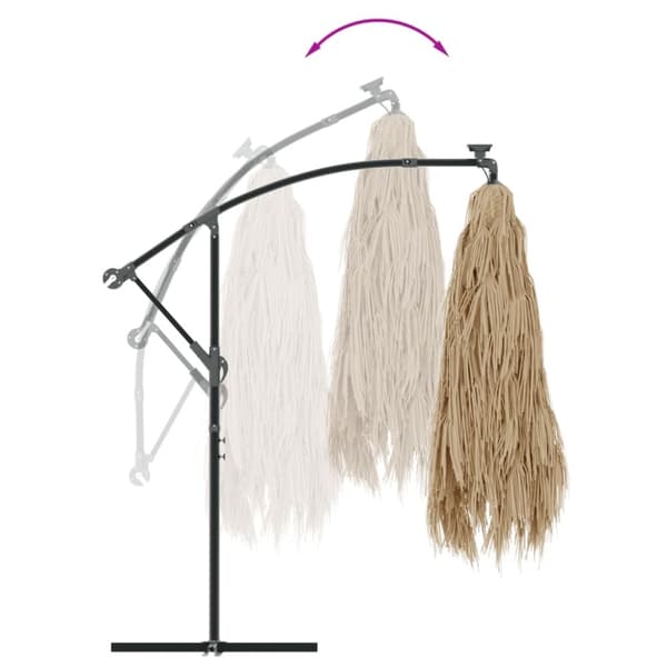 vidaXL haveparasol med LED-lys og stålstang 246x246x230 cm brun