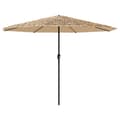 Miniatyrbilde 3 av 11: vidaXL Hageparasoll med LED med stålstang brun 324x324x247 cm