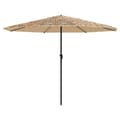 Miniatyrbilde 5 av 11: vidaXL Hageparasoll med LED med stålstang brun 324x324x247 cm