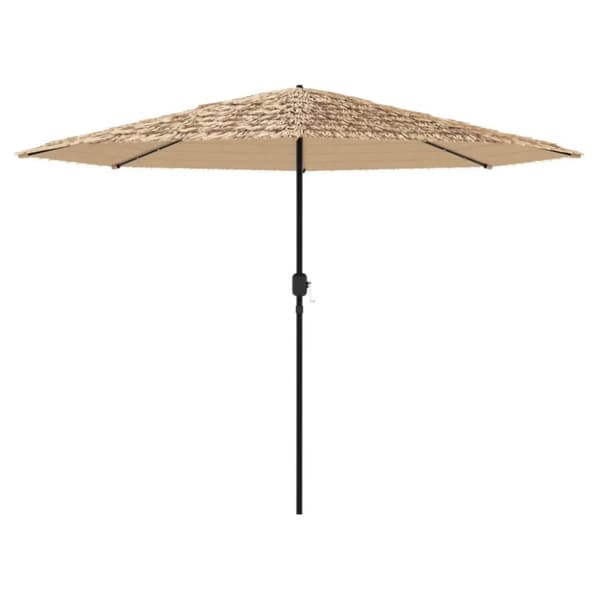 vidaXL Hageparasoll med LED med stålstang brun 324x324x247 cm