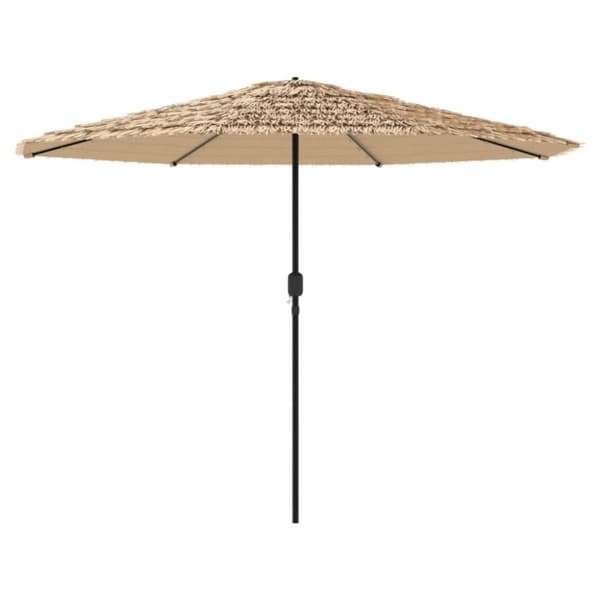 vidaXL Hageparasoll med LED med stålstang brun 324x324x247 cm