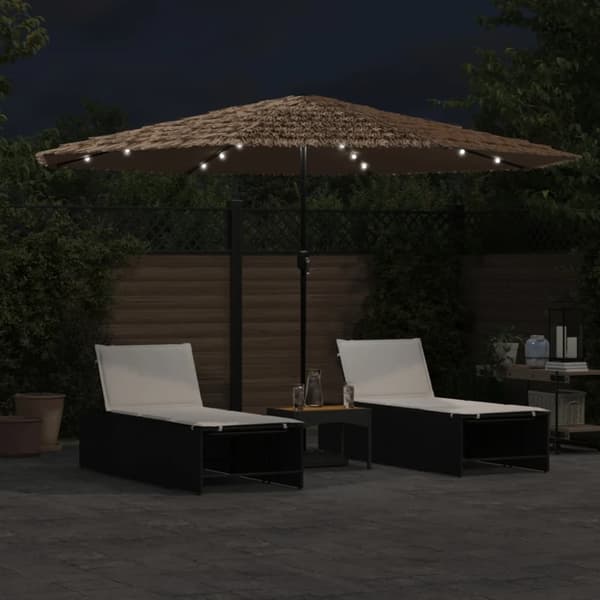 vidaXL Puutarhavarjo LED-valot ja terästanko ruskea 388x388x248 cm