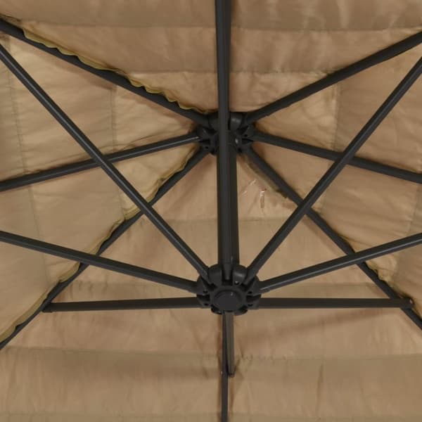 vidaXL Puutarhavarjo LED-valot ja terästanko ruskea 388x388x248 cm