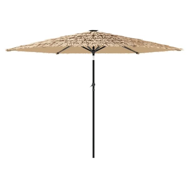 vidaXL Hageparasoll med LED med stålstang brun 288x288x225 cm