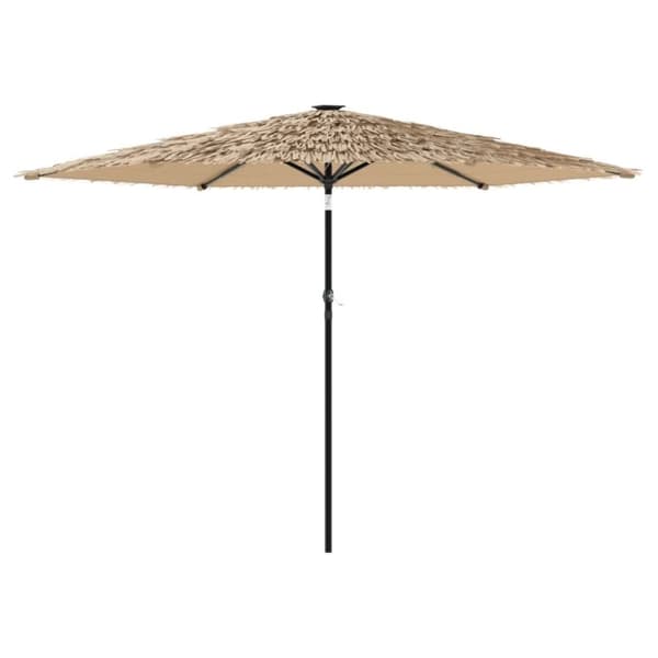 vidaXL Hageparasoll med LED med stålstang brun 288x288x225 cm