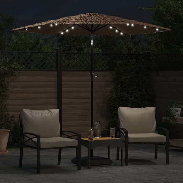 vidaXL Puutarhavarjo LED-valot ja terästanko ruskea 223x223x213 cm