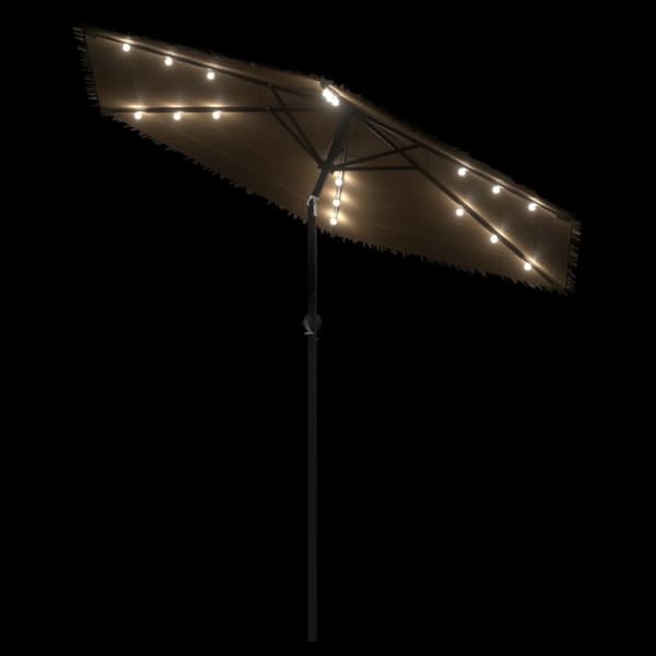 vidaXL Puutarhavarjo LED-valot ja terästanko ruskea 223x223x213 cm