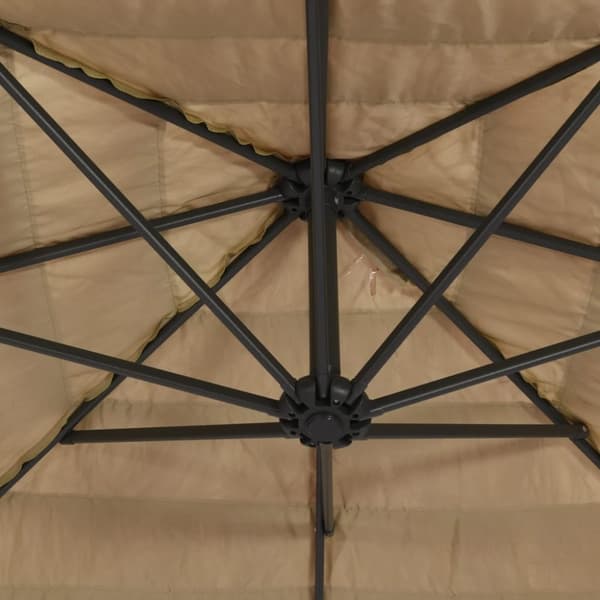 vidaXL haveparasol med stålstang 388x388x248 cm brun