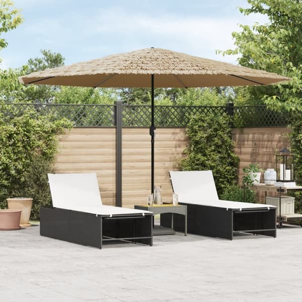 vidaXL haveparasol med stålstang 388x388x248 cm brun