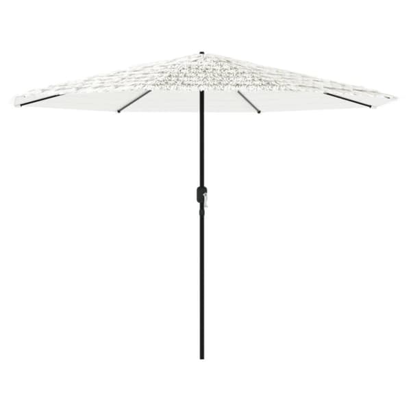vidaXL Hageparasoll med stålstang hvit 324x324x247 cm