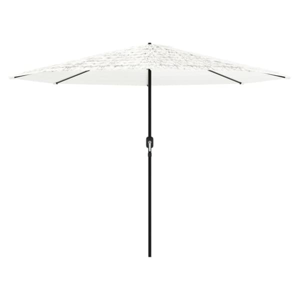 vidaXL Hageparasoll med stålstang hvit 324x324x247 cm