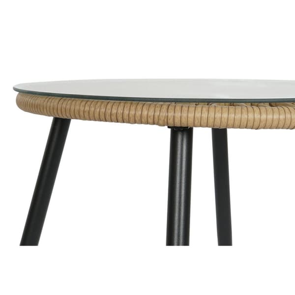 Set med bord och 2 fåtöljer DKD Home Decor Svart Grå Orange Naturell 55 x 55 x 47 cm