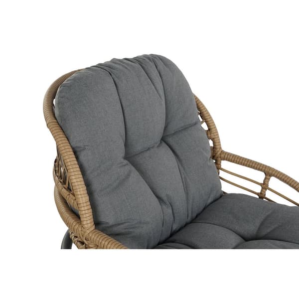 Set med bord och 2 fåtöljer DKD Home Decor Svart Grå Orange Naturell 55 x 55 x 47 cm