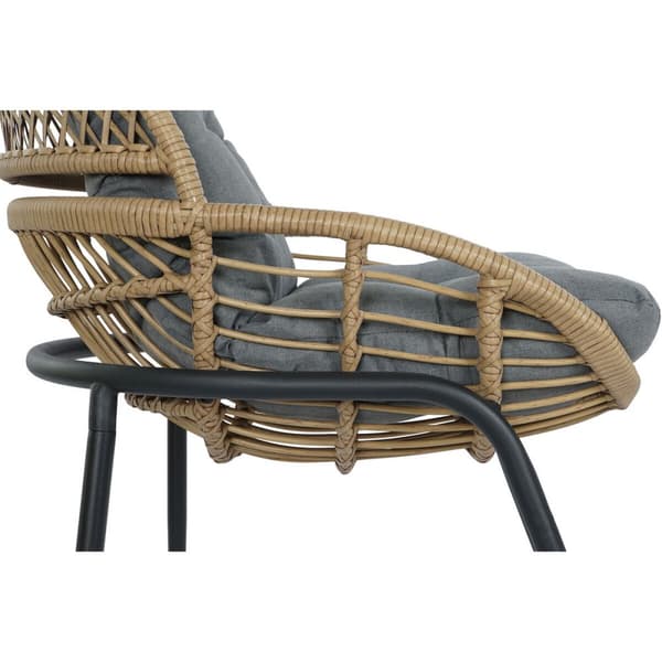 Set med bord och 2 fåtöljer DKD Home Decor Svart Grå Orange Naturell 55 x 55 x 47 cm