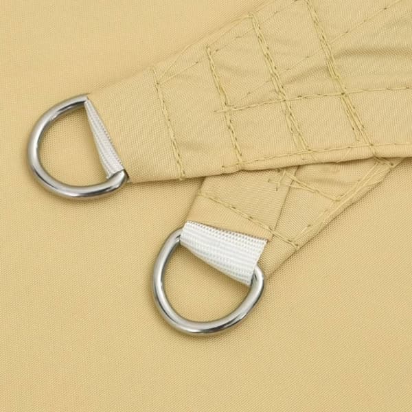 solsejl 3,6x3,6 m 100 % polyesterstof sandfarvet