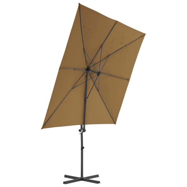 Aurinkovarjo cantilever terästolpalla 250x250 cm taupe
