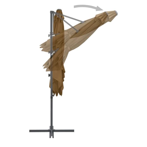 Aurinkovarjo cantilever terästolpalla 250x250 cm taupe