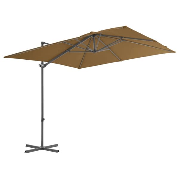 Aurinkovarjo cantilever terästolpalla 250x250 cm taupe