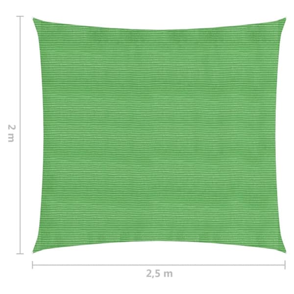 Solsegel 160 g/m² ljusgrön 2x2,5 m HDPE