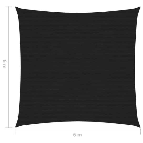 Solsegel 160 g/m² svart 6x6 m HDPE
