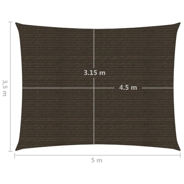 Solsegel 160 g/m² brun 3,5x5 m HDPE