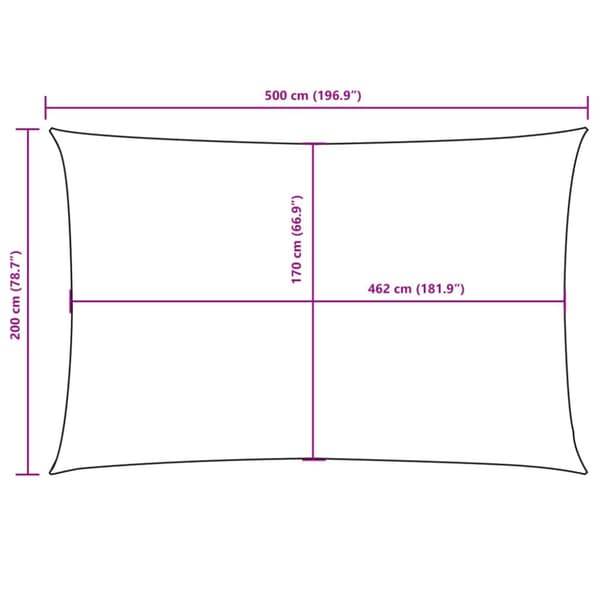 Aurinkopurje Oxford-kangas suorakaide 2x5 m ruskea